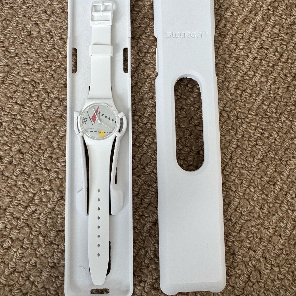 New! - Swatch White Analog Watch 1984 Edition